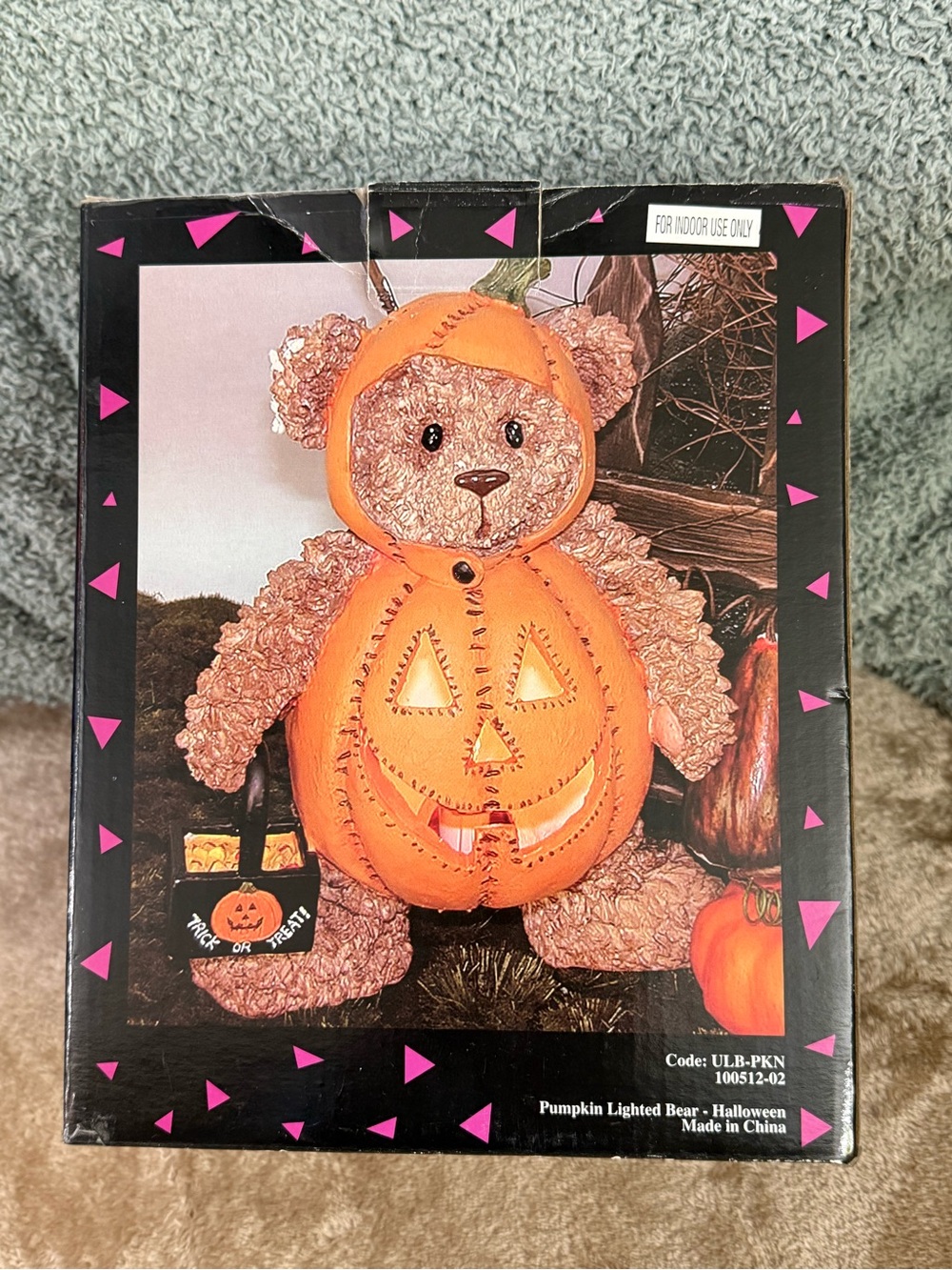 Halloween 9” Pumpkin Lighted Trick Or Treat Teddy Bear
